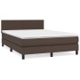 Cama box spring con colchón cuero sintético marrón 140x200cm de , Camas y somieres - Ref: Foro24-3141008, Precio: 440,56 €, D...