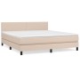 Box spring bed with cappuccino synthetic leather mattress 180x200cm by , Beds and slatted bases - Ref: Foro24-3141022, Price:...