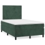 Cama box spring con colchón terciopelo verde oscuro 120x200 cm de , Camas y somieres - Ref: Foro24-3142896, Precio: 442,36 €,...