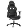 Silla gaming con reposapiés cuero sintético negro gris de , Sillones para videojuegos - Ref: Foro24-3143768, Precio: 146,76 €...