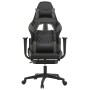 Silla gaming con reposapiés cuero sintético negro gris de , Sillones para videojuegos - Ref: Foro24-3143768, Precio: 146,76 €...