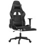 Silla gaming con reposapiés cuero sintético negro gris de , Sillones para videojuegos - Ref: Foro24-3143768, Precio: 146,76 €...