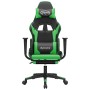 Gaming chair with footrest black green synthetic leather by , Gaming chairs - Ref: Foro24-3143702, Price: 117,65 €, Discount: %