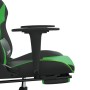 Gaming chair with footrest black green synthetic leather by , Gaming chairs - Ref: Foro24-3143702, Price: 117,65 €, Discount: %