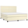 Cama box spring con colchón cuero sintético crema 160x200 cm de , Camas y somieres - Ref: Foro24-3142733, Precio: 591,61 €, D...