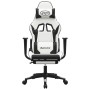 Gaming chair with footrest white black synthetic leather by , Gaming chairs - Ref: Foro24-3143709, Price: 149,57 €, Discount: %