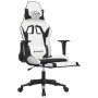 Gaming chair with footrest white black synthetic leather by , Gaming chairs - Ref: Foro24-3143709, Price: 149,57 €, Discount: %