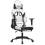 Gaming-Stuhl mit Fußstütze aus weißem schwarzem Kunstleder von , Gaming-Stühle - Ref: Foro24-3143709, Preis: 149,99 €, Rabatt: %