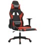 Gaming-Stuhl mit Fußstütze aus schwarzem rotem Kunstleder von , Gaming-Stühle - Ref: Foro24-3143700, Preis: 143,99 €, Rabatt: %