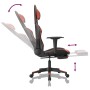 Silla gaming con reposapiés cuero sintético negro rojo de , Sillones para videojuegos - Ref: Foro24-3143700, Precio: 144,16 €...