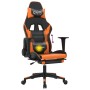 Gaming-Stuhl mit Massage und Fußstütze aus schwarz-orangefarbenem Kunstleder von , Gaming-Stühle - Ref: Foro24-345463, Preis:...