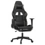 Gaming chair with massage and footrest in black gray synthetic leather by , Gaming chairs - Ref: Foro24-345526, Price: 146,95...