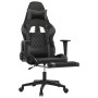 Gaming chair with massage and footrest in black gray synthetic leather by , Gaming chairs - Ref: Foro24-345526, Price: 146,95...