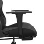 Gaming chair with massage and footrest in black gray synthetic leather by , Gaming chairs - Ref: Foro24-345526, Price: 146,95...