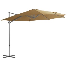 Cantilever umbrella with a steel post in gray taupe, 300 cm. by vidaXL, Umbrellas - Ref: Foro24-44631, Price: 150,16 €, Disco...