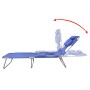 Folding steel lounger with head cushion blue steel by , Loungers - Ref: Foro24-41481, Price: 64,15 €, Discount: %