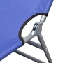 Folding steel lounger with head cushion blue steel by , Loungers - Ref: Foro24-41481, Price: 64,15 €, Discount: %