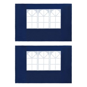 Party tent walls with window 2 pcs PE blue by , Tents and gazebos - Ref: Foro24-45115, Price: 20,11 €, Discount: %