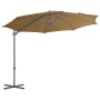 Cantilever umbrella with a steel post in gray taupe, 300 cm. by vidaXL, Umbrellas - Ref: Foro24-44631, Price: 150,99 €, Disco...