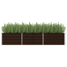 Brown galvanized steel flower bed 240x80x45 cm by , Pots and planters - Ref: Foro24-45714, Price: 46,99 €, Discount: %