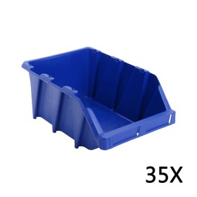 Stapelbare Lagerbehälter 218x360x156 mm blau 35 Einheiten von , Werkzeugschränke - Ref: Foro24-143774, Preis: 96,99 €, Rabatt: %