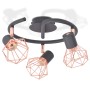 Ceiling lamp with 3 E14 black and copper bulbs by , ceiling lights - Ref: Foro24-244390, Price: 39,14 €, Discount: %