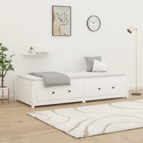 Solid white pine wood sofa bed 80x200 cm by , Beds and slatted bases - Ref: Foro24-821585, Price: 268,99 €, Discount: %