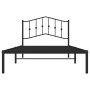 Bed frame with black metal headboard 100x200 cm by , Beds and slatted bases - Ref: Foro24-373784, Price: 67,80 €, Discount: %