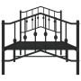 Bed frame with headboard and black metal footboard 90x190 cm by , Beds and slatted bases - Ref: Foro24-373799, Price: 66,45 €...