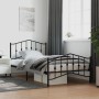 Bed frame with headboard and black metal footboard 100x200cm by , Beds and slatted bases - Ref: Foro24-373802, Price: 72,01 €...