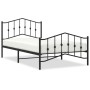 Bed frame with headboard and black metal footboard 100x200cm by , Beds and slatted bases - Ref: Foro24-373802, Price: 72,01 €...