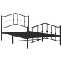 Bed frame with headboard and black metal footboard 100x200cm by , Beds and slatted bases - Ref: Foro24-373802, Price: 72,01 €...