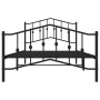 Bed frame with headboard and black metal footboard 100x200cm by , Beds and slatted bases - Ref: Foro24-373802, Price: 72,01 €...