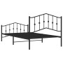 Bed frame with headboard and black metal footboard 100x200cm by , Beds and slatted bases - Ref: Foro24-373802, Price: 72,01 €...