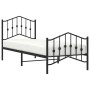 Bed frame with headboard and black metal footboard 90x200 cm by , Beds and slatted bases - Ref: Foro24-373800, Price: 81,99 €...