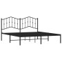 Estructura de cama con cabecero metal negro 160x200 cm de , Camas y somieres - Ref: Foro24-373792, Precio: 103,14 €, Descuent...