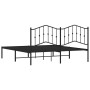 Estructura de cama con cabecero metal negro 160x200 cm de , Camas y somieres - Ref: Foro24-373792, Precio: 103,14 €, Descuent...