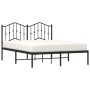 Bed frame with black metal headboard 140x200 cm by , Beds and slatted bases - Ref: Foro24-373790, Price: 101,40 €, Discount: %