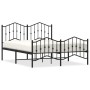 Estructura de cama cabecero y estribo metal negro 150x200 cm de , Camas y somieres - Ref: Foro24-373809, Precio: 115,63 €, De...