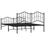 Estructura de cama cabecero y estribo metal negro 150x200 cm de , Camas y somieres - Ref: Foro24-373809, Precio: 115,63 €, De...