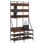 Coat rack with brown oak shoe rack 100x40x184 cm by , Dresser Organizers and Bar Hangers - Ref: Foro24-837861, Price: 113,99 ...