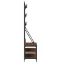 Coat rack with brown oak shoe rack 100x40x184 cm by , Dresser Organizers and Bar Hangers - Ref: Foro24-837861, Price: 113,99 ...