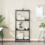 Bookcase with 4 black engineered wood shelves 59x35x132 cm by , Bookcases and shelves - Ref: Foro24-837617, Price: 55,39 €, D...