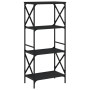 Bookcase with 4 black engineered wood shelves 59x35x132 cm by , Bookcases and shelves - Ref: Foro24-837617, Price: 55,39 €, D...