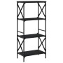 Bookcase with 4 black engineered wood shelves 59x35x132 cm by , Bookcases and shelves - Ref: Foro24-837617, Price: 55,39 €, D...