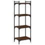 Bookcase with 4 shelves engineered wood brown oak 40x30x120 cm by , Bookcases and shelves - Ref: Foro24-837636, Price: 43,62 ...