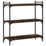 Bookcase with 3 shelves engineered wood smoked oak 80x30x86 cm by , Bookcases and shelves - Ref: Foro24-837669, Price: 45,27 ...