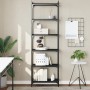 Bookcase with 6 shelves black engineered wood 60x30x188 cm by , Bookcases and shelves - Ref: Foro24-837662, Price: 70,99 €, D...