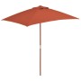 Garden umbrella with wooden pole 150x200 cm terracotta by vidaXL, Umbrellas - Ref: Foro24-44538, Price: 60,02 €, Discount: %