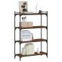 Bookcase with 4 shelves engineered wood brown oak 80x30x120 cm by , Bookcases and shelves - Ref: Foro24-837676, Price: 57,73 ...